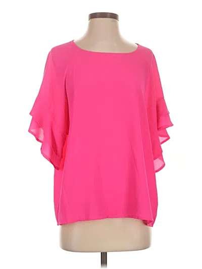 Pre-owned Umgee Short Sleeve Blouse In Pink