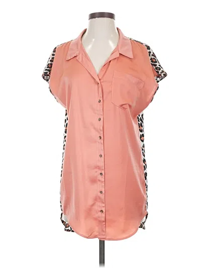 Pre-owned Umgee Short Sleeve Blouse In Pink