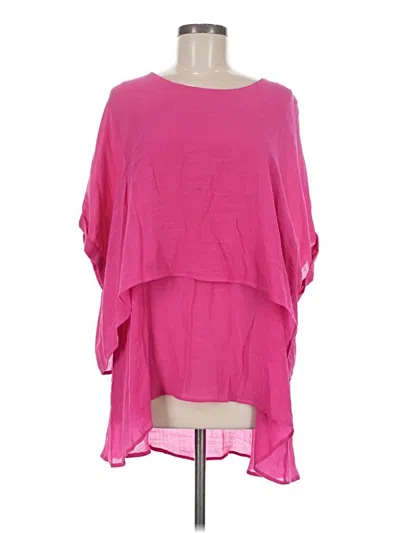 Pre-owned Umgee Short Sleeve Blouse In Pink