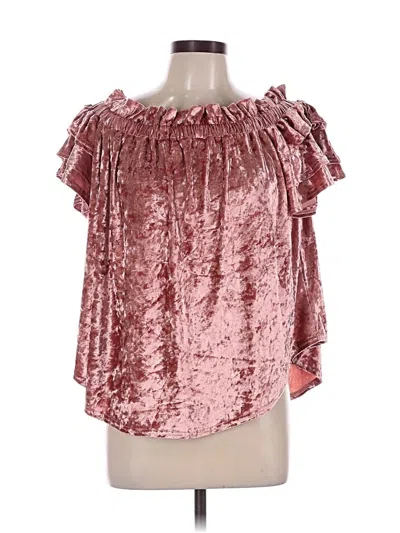 Pre-owned Umgee Short Sleeve Blouse In Pink