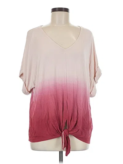 Pre-owned Umgee Short Sleeve Blouse In Pink