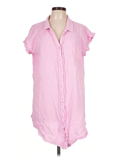 Pre-owned Umgee Short Sleeve Blouse In Pink