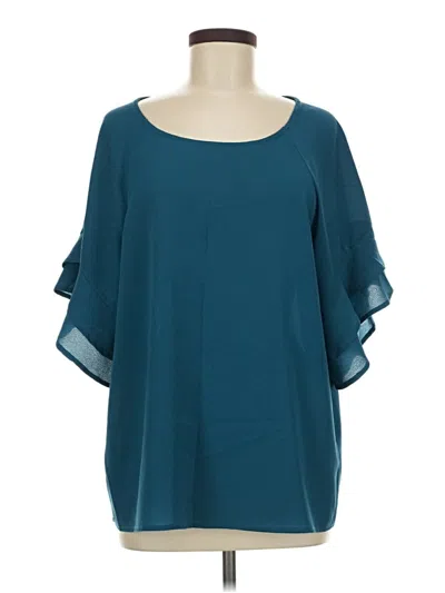 Pre-owned Umgee Short Sleeve Blouse In Teal