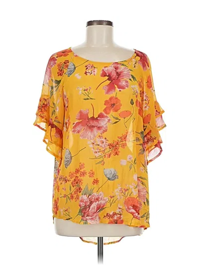 Pre-owned Umgee Short Sleeve Blouse In Yellow