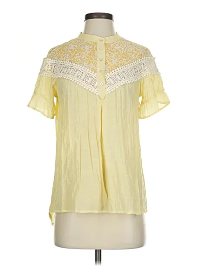 Pre-owned Umgee Short Sleeve Blouse In Yellow