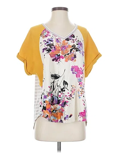Pre-owned Umgee Short Sleeve Blouse In Yellow