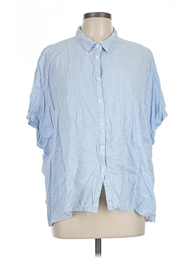 Pre-owned Umgee Short Sleeve Button Down Shirt In Blue