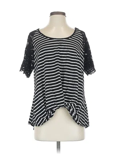 Pre-owned Umgee Short Sleeve Top Black Sweetheart Neckline Tops