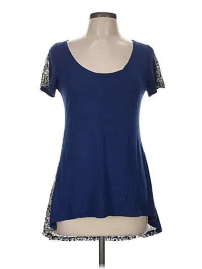 Pre-owned Umgee Short Sleeve Top Blue Scoop Neck Tops