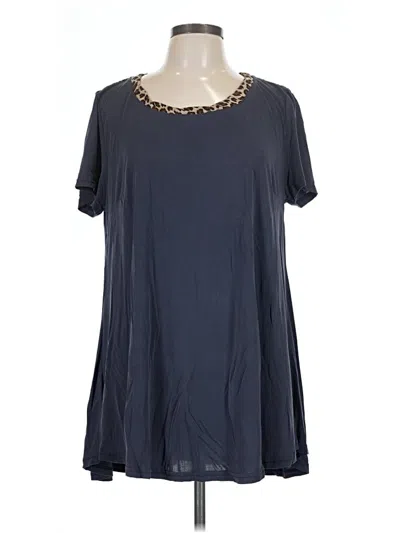 Pre-owned Umgee Short Sleeve Top Blue Scoop Neck Tops
