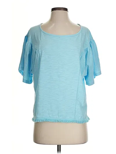 Pre-owned Umgee Short Sleeve Top Blue Square Neckline Tops