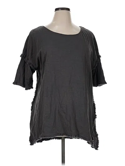 Pre-owned Umgee Short Sleeve Top Gray Cold Shoulder Neckline Tops