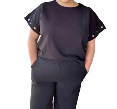 Umgee Short Sleeve Top In Black