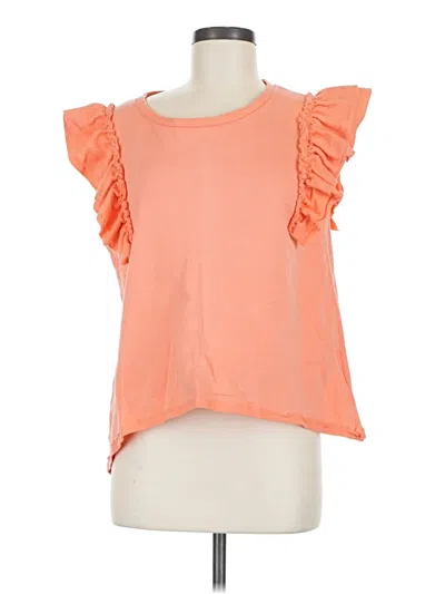 Pre-owned Umgee Short Sleeve Top Orange Ruffles Neckline Tops