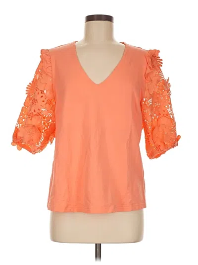 Pre-owned Umgee Short Sleeve Top Orange Sweetheart Neckline Tops