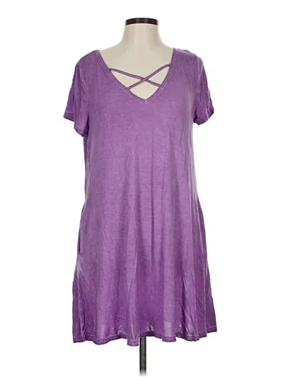 Pre-owned Umgee Short Sleeve Top Purple Keyhole Neckline Tops