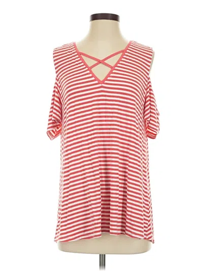 Pre-owned Umgee Short Sleeve Top Red Cold Shoulder Neckline Tops