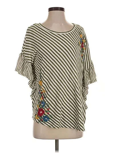 Pre-owned Umgee Short Sleeve Top Silver One Shoulder Neckline Tops