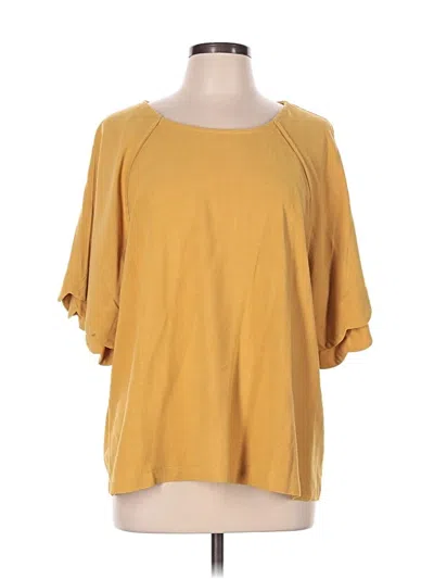 Pre-owned Umgee Short Sleeve Top Yellow Cold Shoulder Neckline Tops