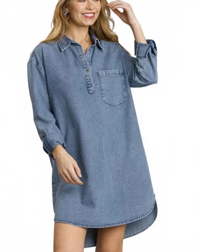 Umgee Simply Mini Dress In Denim In Multi