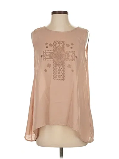 Pre-owned Umgee Sleeveless Blouse In Brown