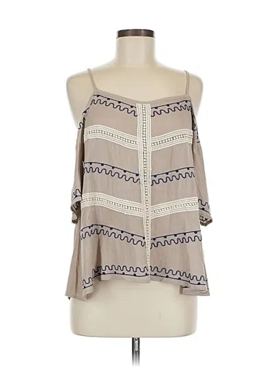 Pre-owned Umgee Sleeveless Blouse In Brown