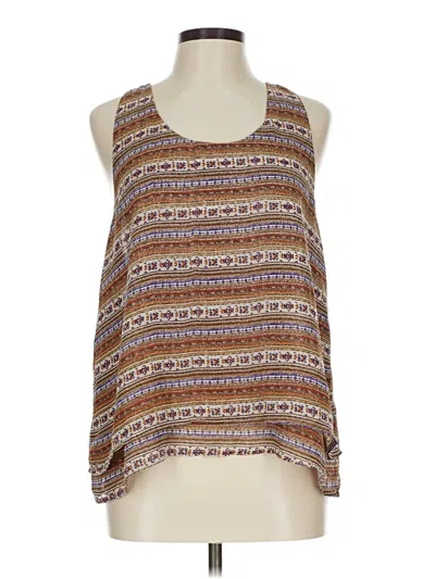 Pre-owned Umgee Sleeveless Blouse In Brown