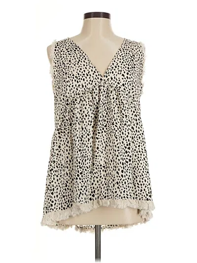 Pre-owned Umgee Sleeveless Blouse In Ivory