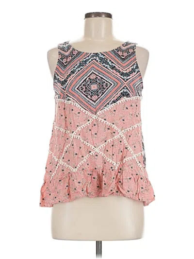 Pre-owned Umgee Sleeveless Blouse In Pink