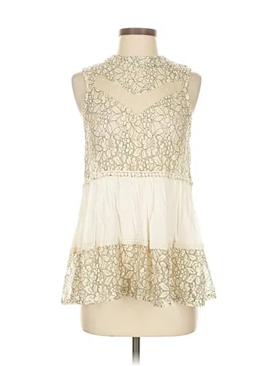 Pre-owned Umgee Sleeveless Blouse In White