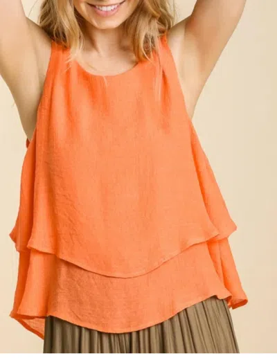 Umgee Sleeveless Layered Top In Tangerine In Orange