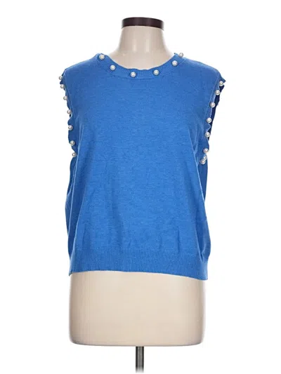 Pre-owned Umgee Sleeveless Top Blue Crew Neck Tops