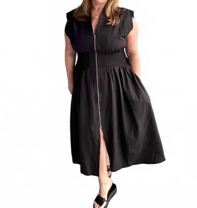 Umgee Smock Waist Dress In Black
