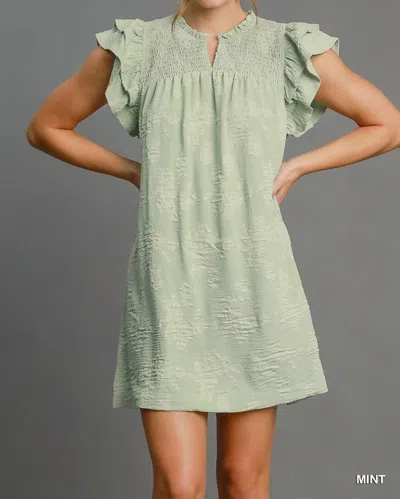 Umgee Smocked Mini Dress In Mint In Red