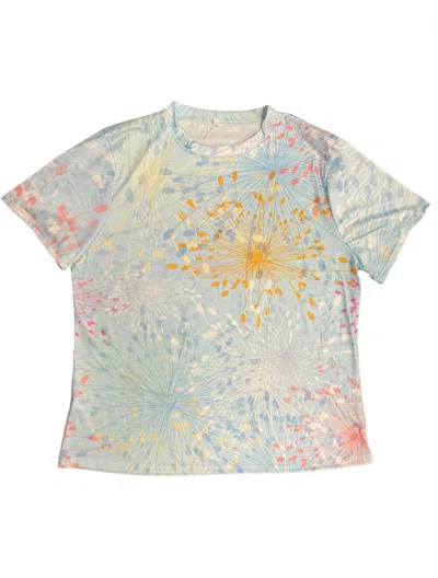 Umgee Soft Floral Tee In Blue In Multi