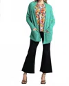 Umgee Soft Open Front Cardigan In Emerald In Blue