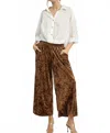 Umgee Solid Color Velvet Pants In Brown In Brown