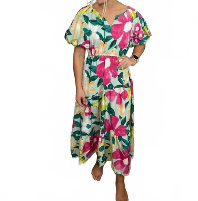 Umgee Spring Floral Midi Dress In Multi