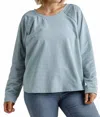 Umgee Star Layered Mesh Sleeve Top In Sky Blue In Blue