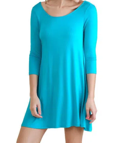Umgee Strappy Back Detail Dress In Turquoise In Blue
