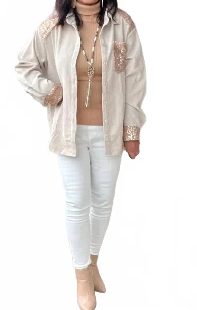 Umgee Striking A Chord Shacket In Beige In Neutral