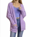 Umgee Stubby Cardigan Sweater In Lilac In Purple