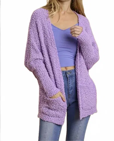 Umgee Stubby Cardigan Sweater In Lilac In Purple