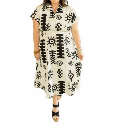 Umgee Sunny Midi Dress - Plus In Cream In Multi