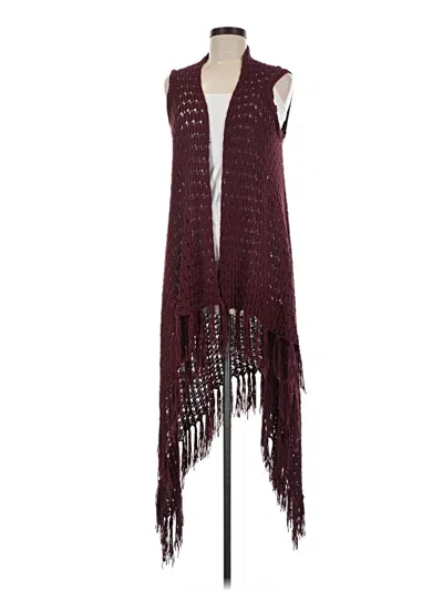 Pre-owned Umgee Sweater Vest In Burgundy