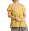 Umgee Sweetheart Babydoll Top In Honey In Gold