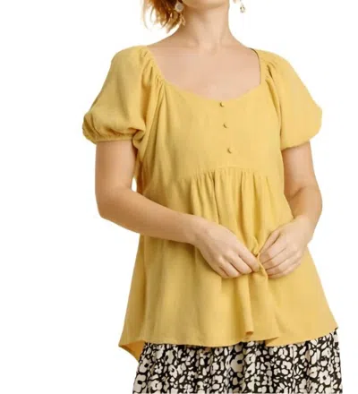 Umgee Sweetheart Babydoll Top In Honey In Gold