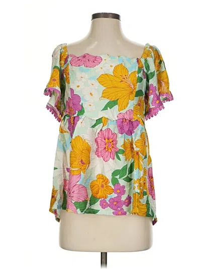 Pre-owned Umgee Tank Top Yellow Cold Shoulder Neckline Tops