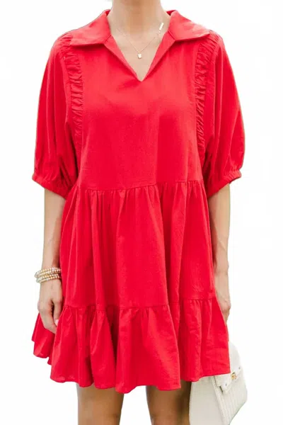 Umgee Tessa Mini Dress In Red In Multi