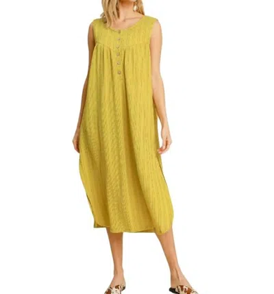 Umgee Textured Midi Dress In Avocado Grove In Green